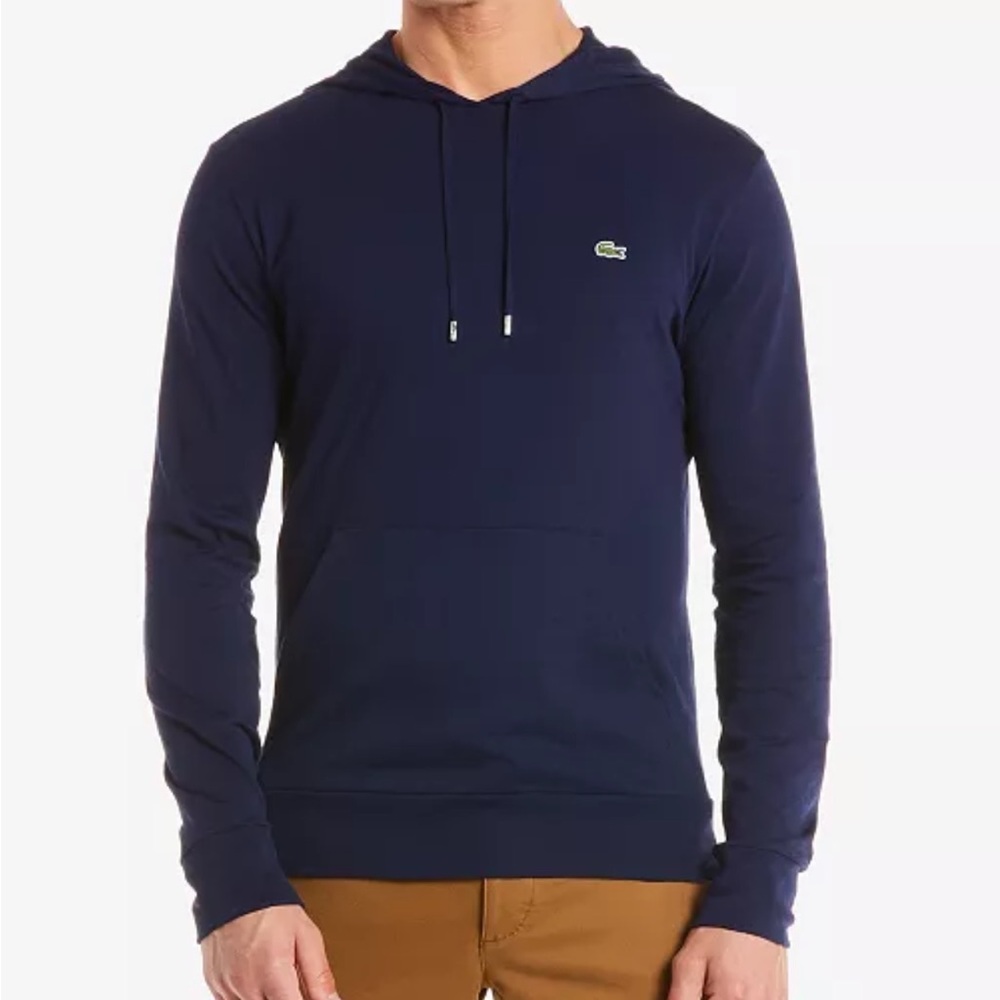 Lacoste Men's Long Sleeve Hooded Jersey Cotton Pullover T-Shirt Size (US•XL) FR6 - Picture 13 of 15